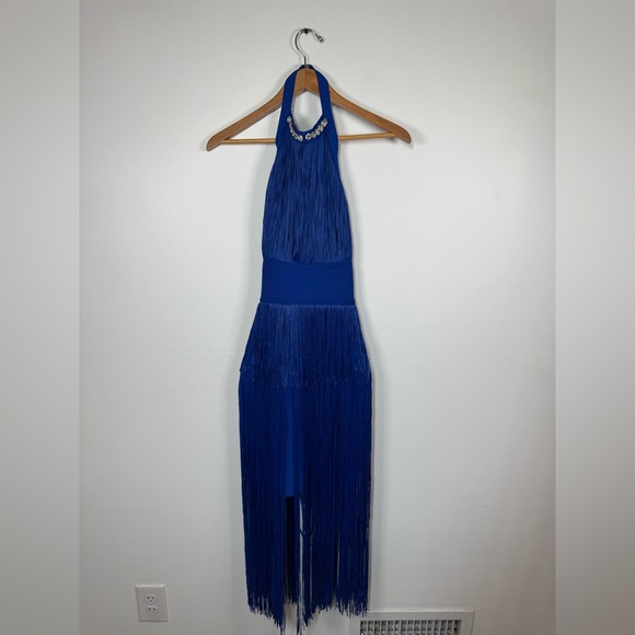 cobalt blue bandage dress Stretch Jersey Cut-out Bandage Midi Dress in Cobalt Blue main image 1
